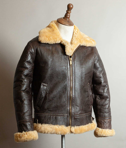 Vintage 1990s Morlands B-3 Sheepskin Shearling Flying Jacket Made in England
