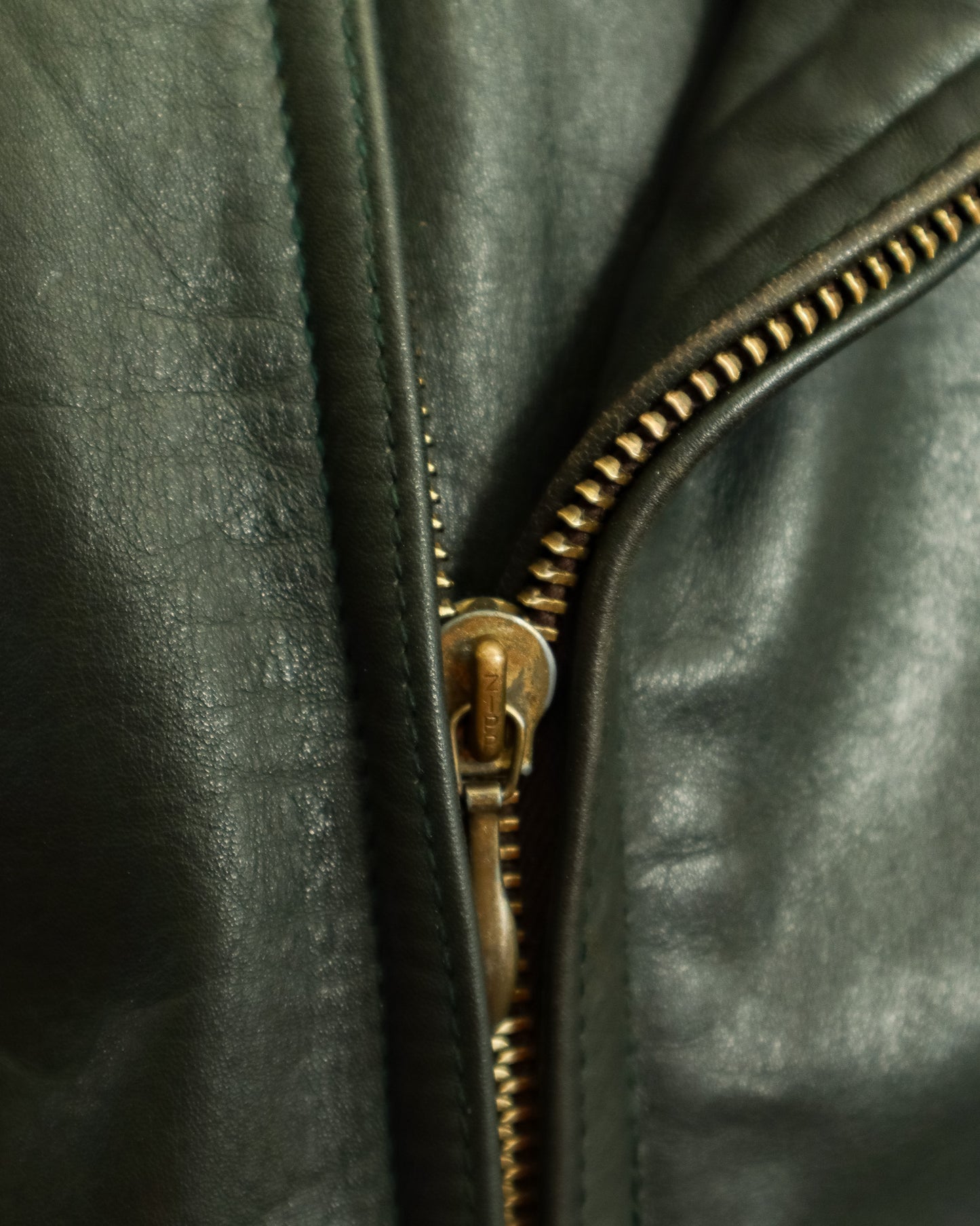 1940s Wehrmacht Dispatch Rider Horsehide Jacket - Forest Green (42-44)