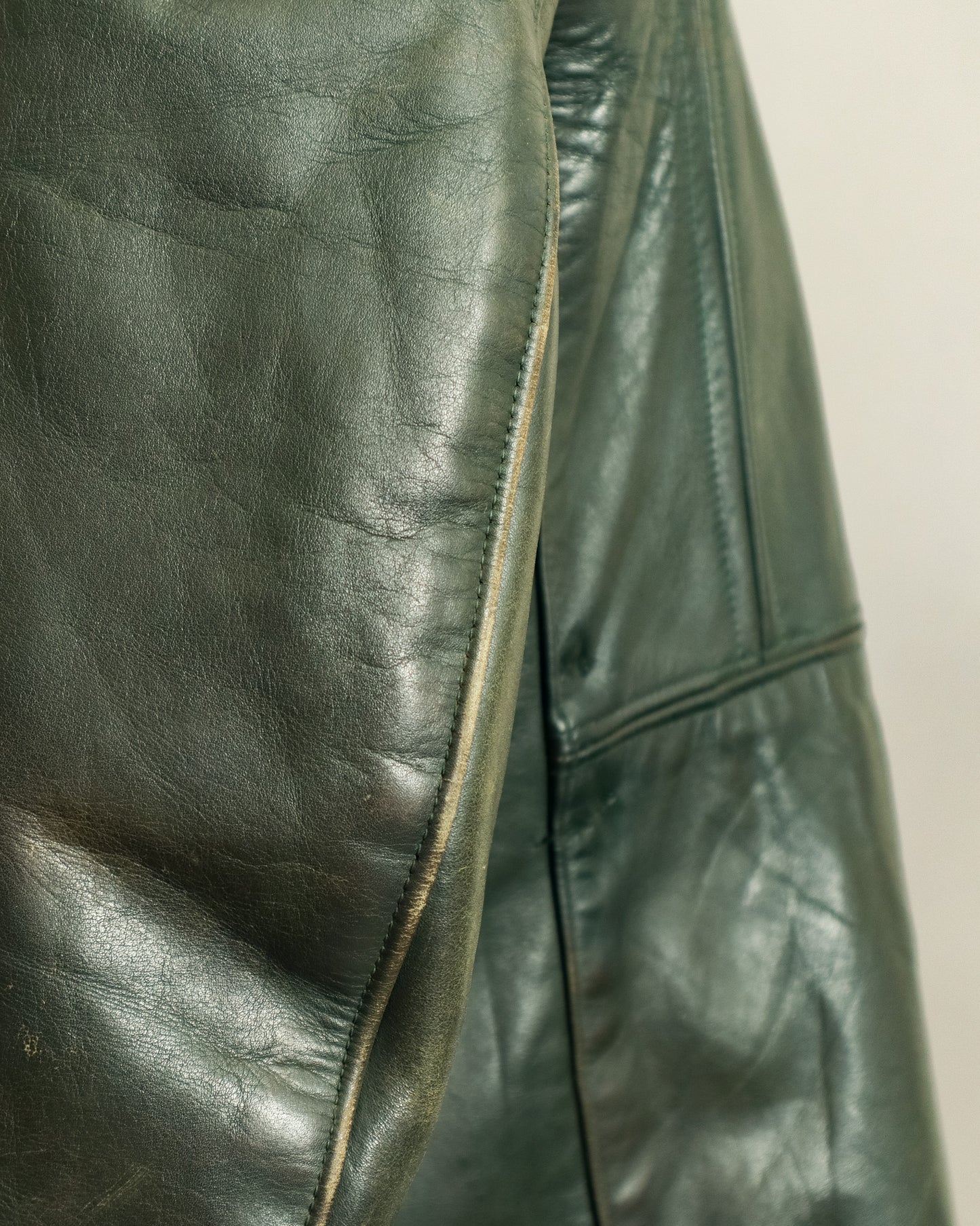 1940s Wehrmacht Dispatch Rider Horsehide Jacket - Forest Green (42-44)