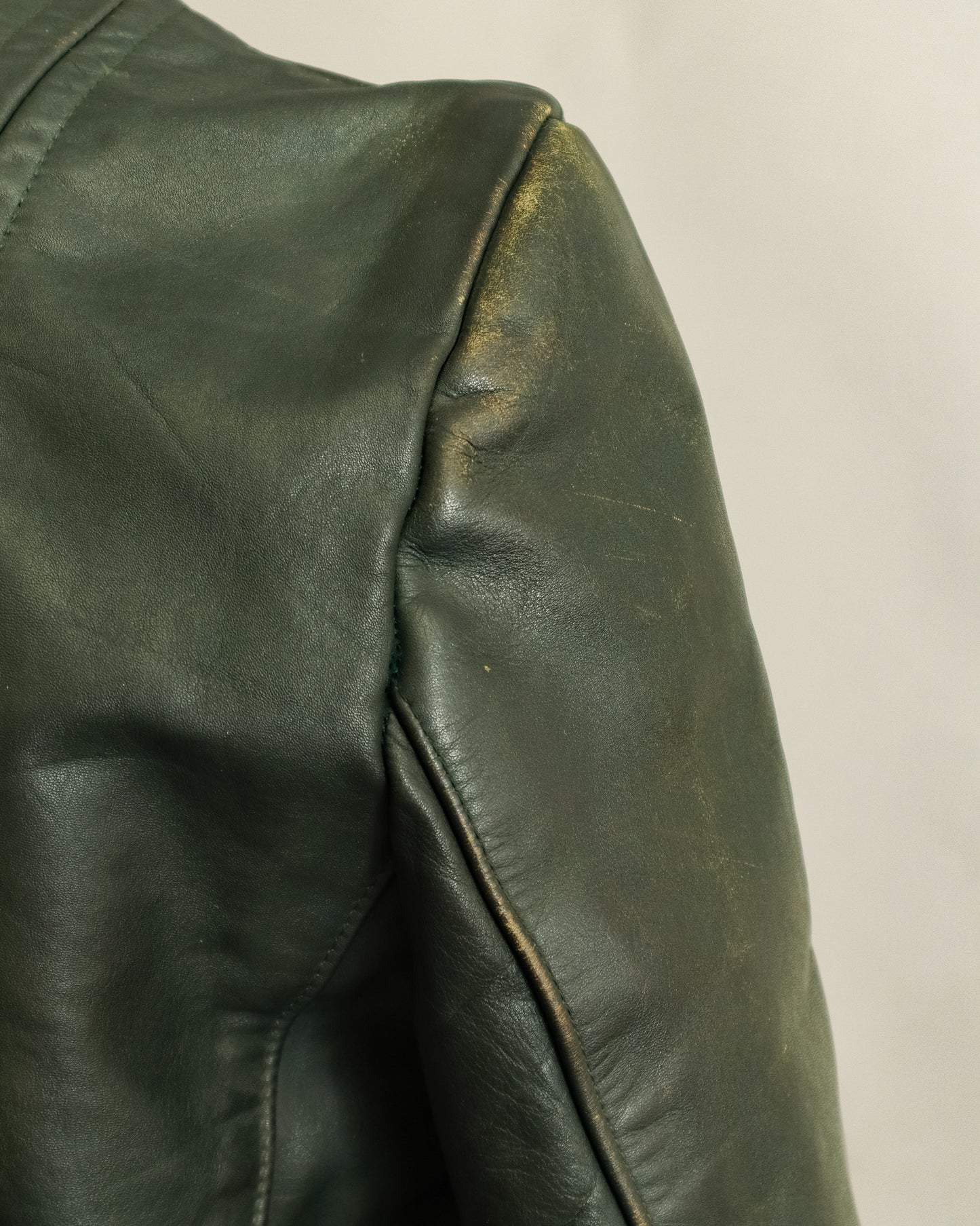 1940s Wehrmacht Dispatch Rider Horsehide Jacket - Forest Green (42-44)