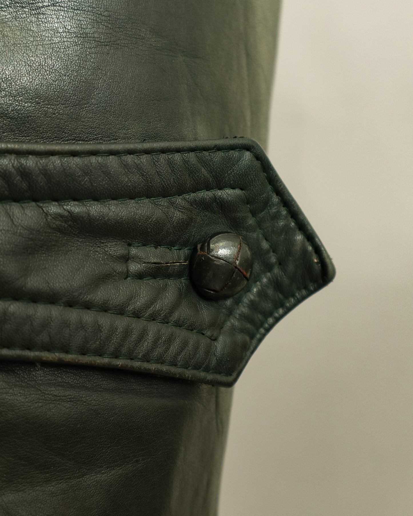 1940s Wehrmacht Dispatch Rider Horsehide Jacket - Forest Green (42-44)