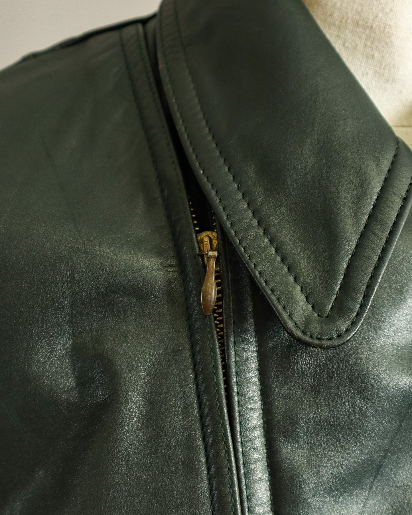 1940s Wehrmacht Dispatch Rider Horsehide Jacket - Forest Green (42-44)