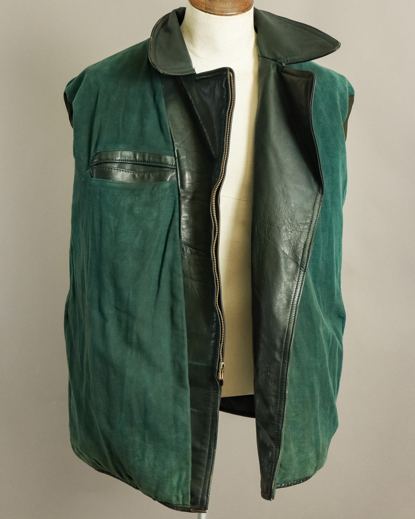 1940s Wehrmacht Dispatch Rider Horsehide Jacket - Forest Green (42-44)