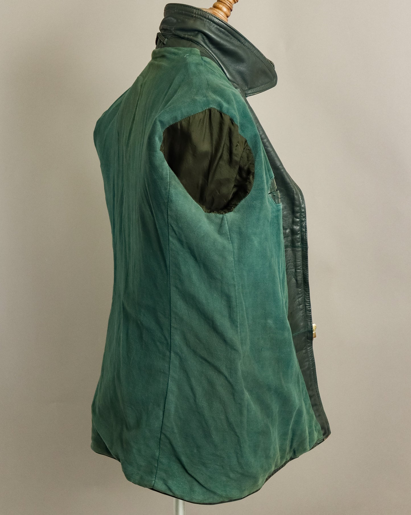 1940s Wehrmacht Dispatch Rider Horsehide Jacket - Forest Green (42-44)