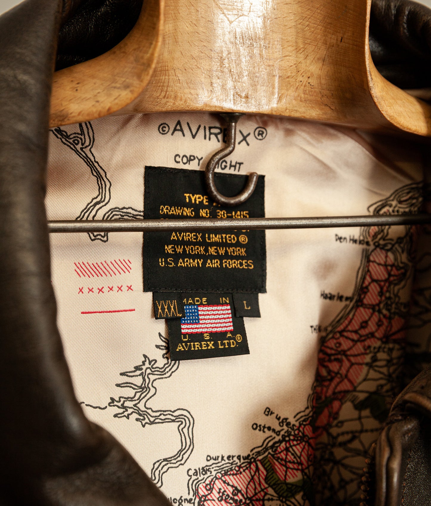 Vintage Avirex A2 Flight Jacket Brown Leather USA Made