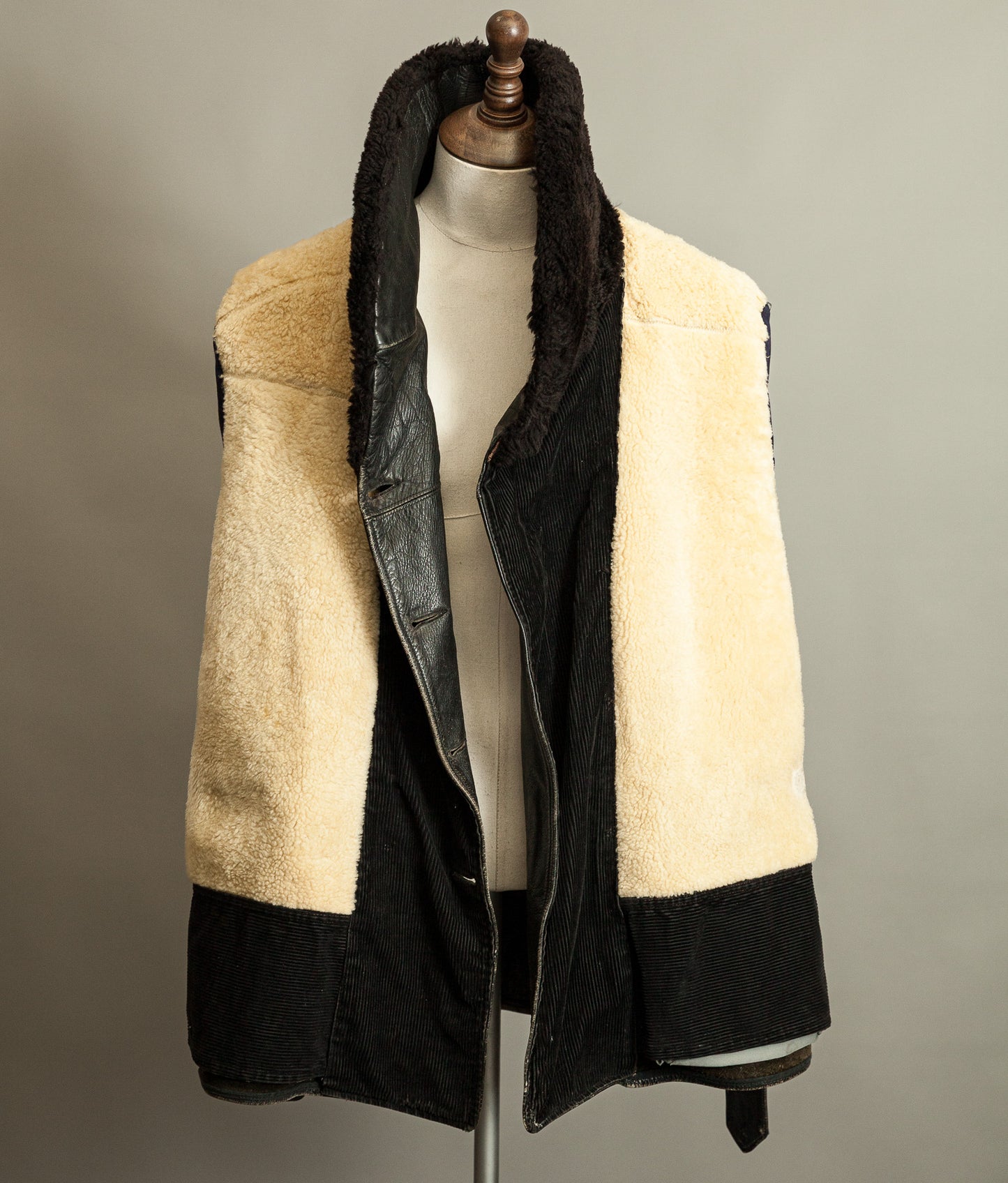 Vintage 1950s American Police Winter Patrol Leather Coat