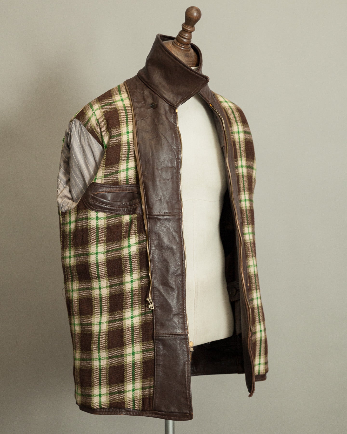 1950s French Workwear Leather Utility Jacket