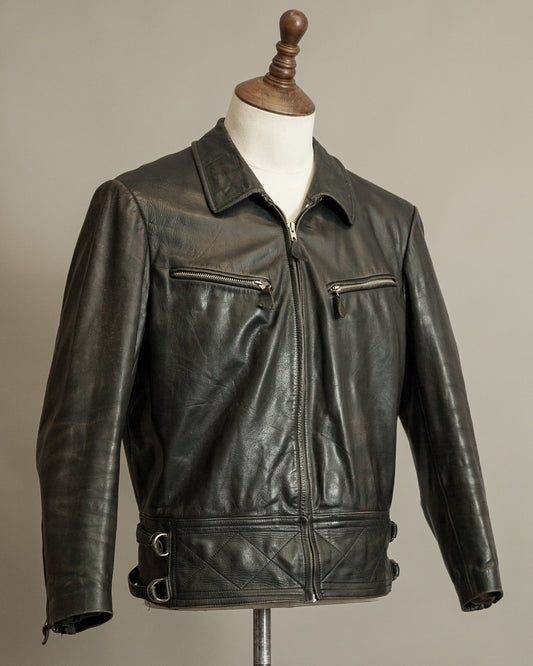 Vintage 1950s Austrian Police Motorcycle Jacket with RITSCH Zips