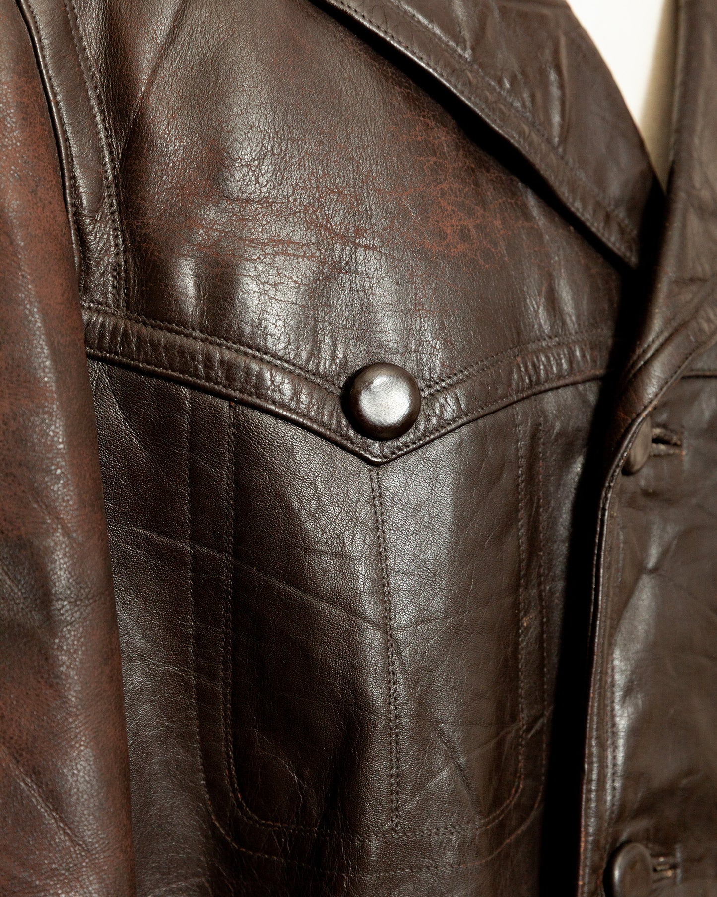 1940s German Horsehide Leather Coat - Large (44)