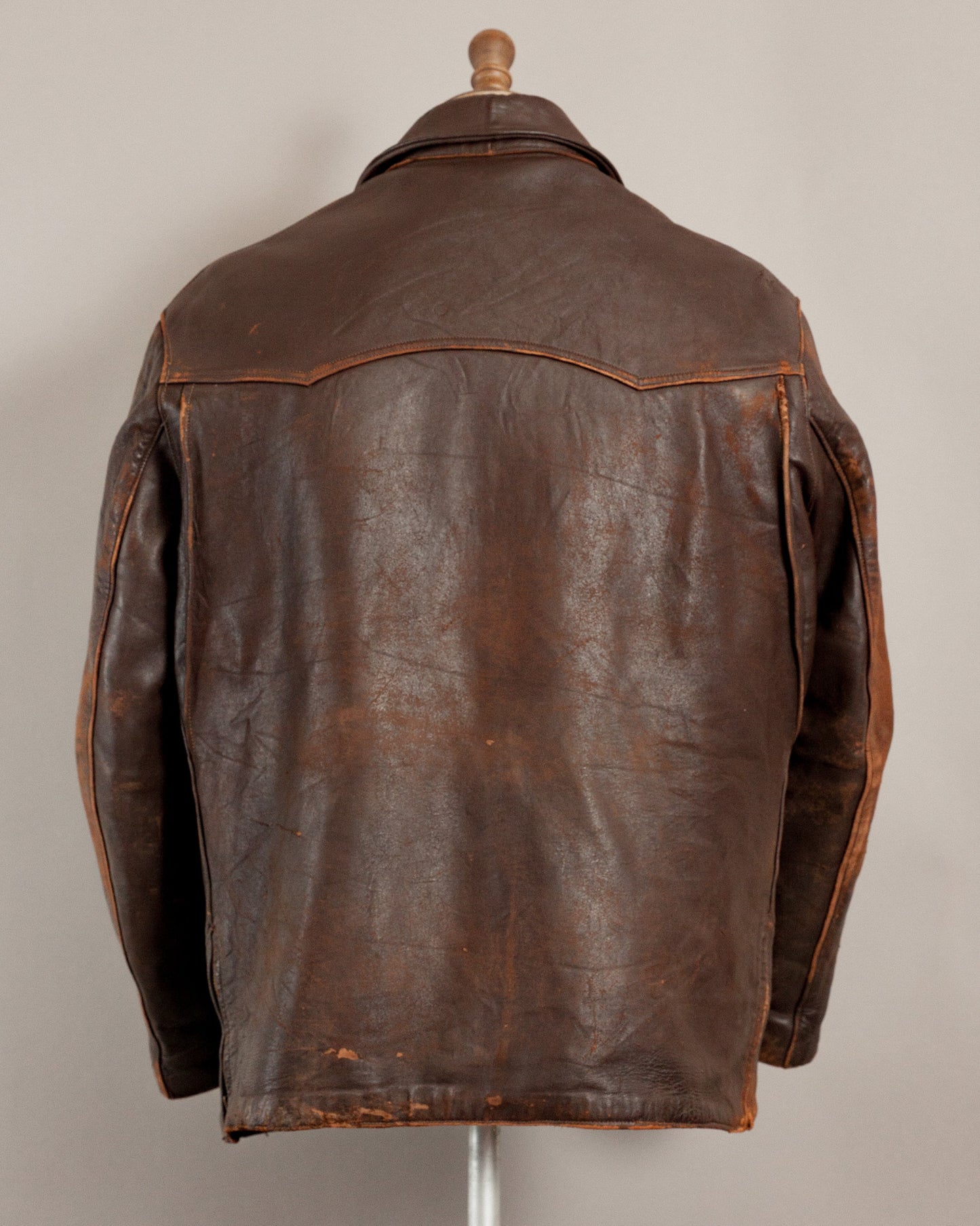 Vintage 1950s French Leather Work Jacket - Large (44)