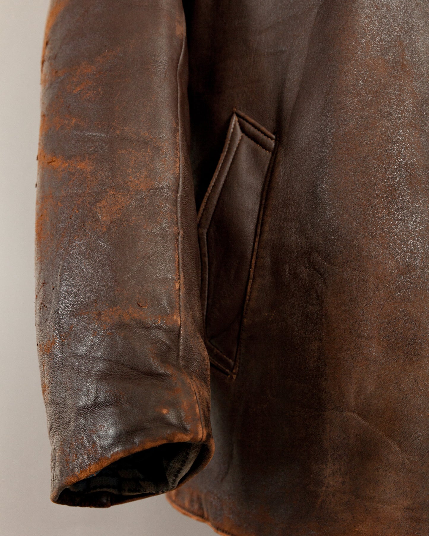 Vintage 1950s French Leather Work Jacket - Large (44)