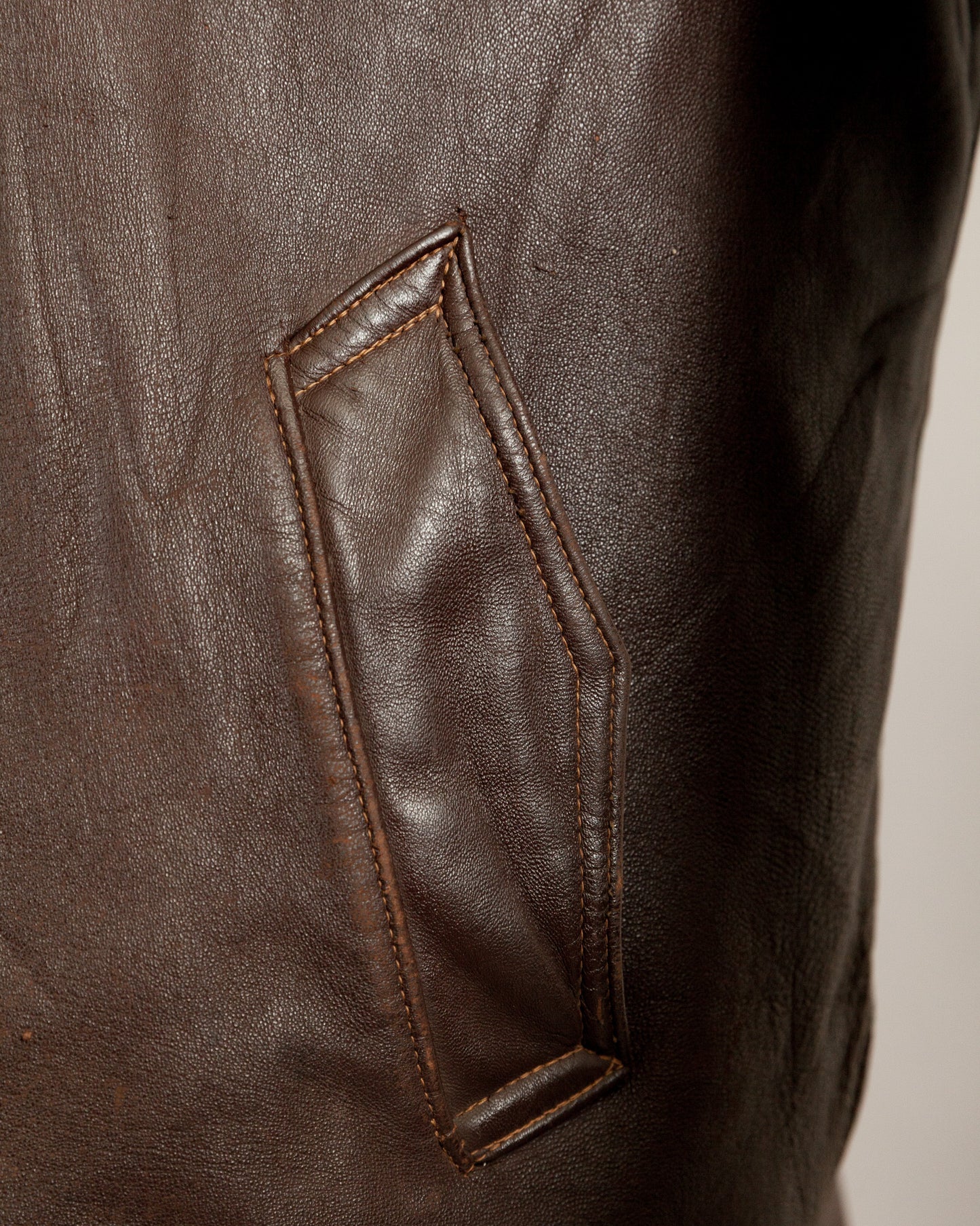 Vintage 1950s French Leather Work Jacket - Large (44)