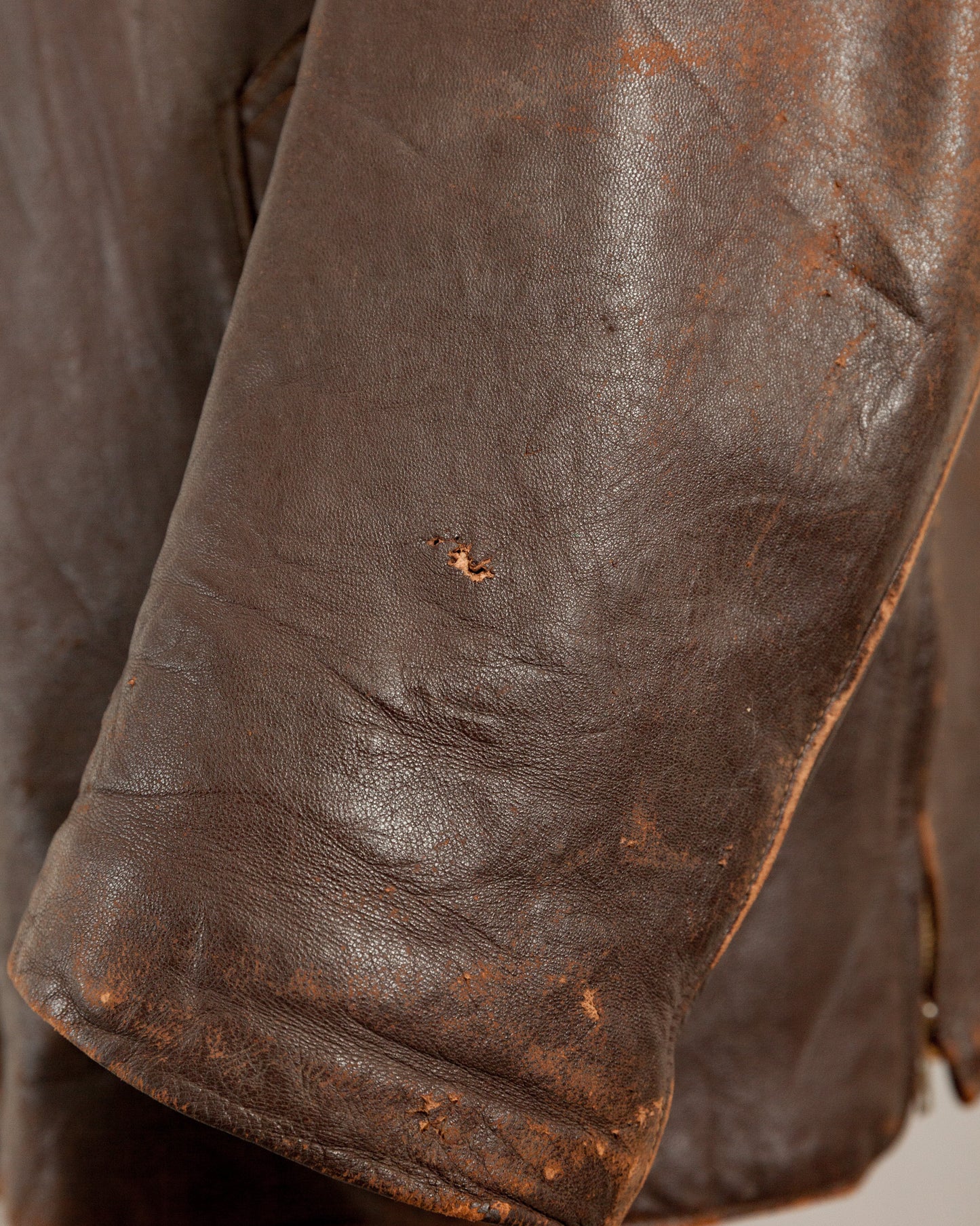 Vintage 1950s French Leather Work Jacket - Large (44)