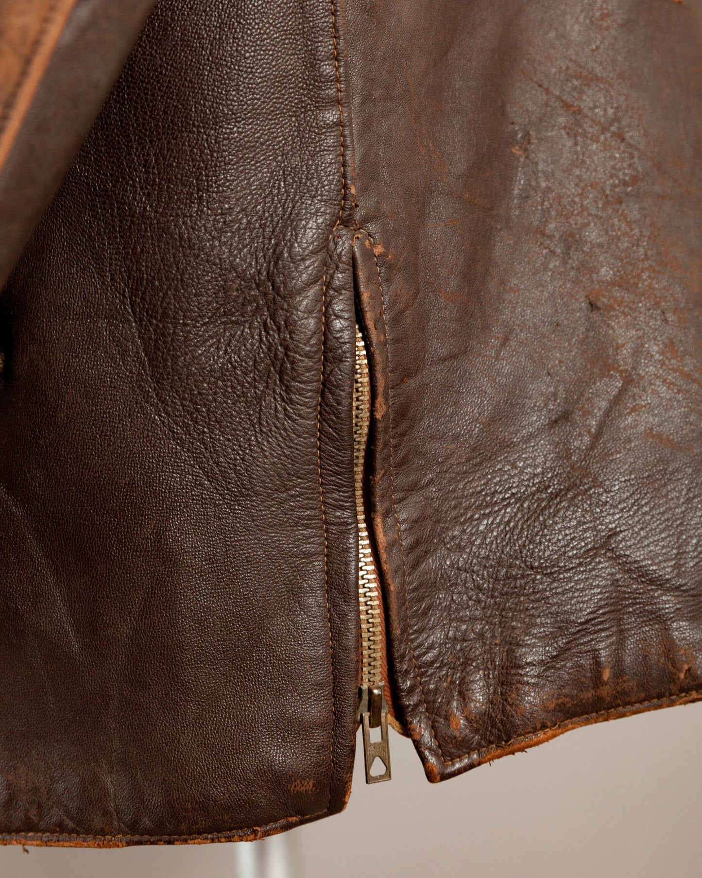 Vintage 1950s French Leather Work Jacket - Large (44)