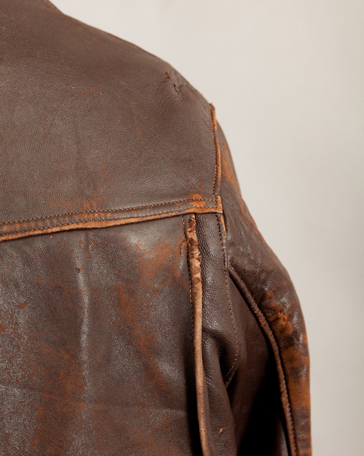 Vintage 1950s French Leather Work Jacket - Large (44)