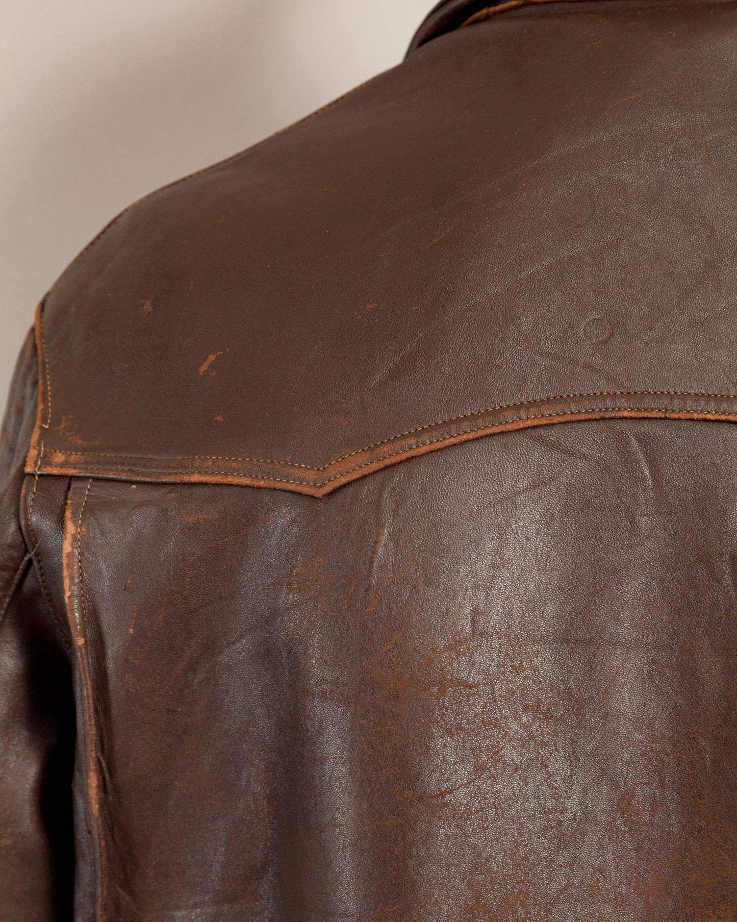 Vintage 1950s French Leather Work Jacket - Large (44)