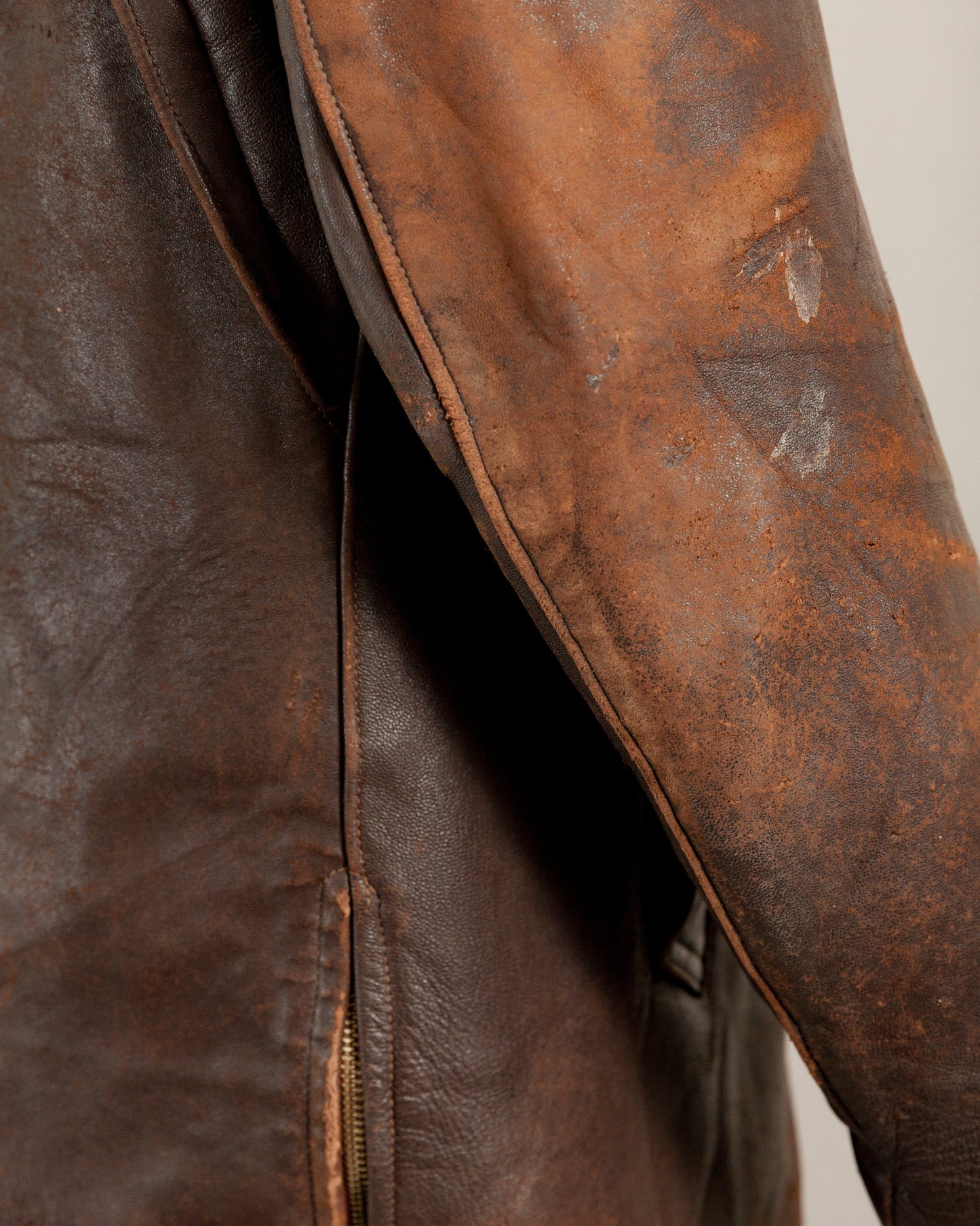 Vintage 1950s French Leather Work Jacket - Large (44)