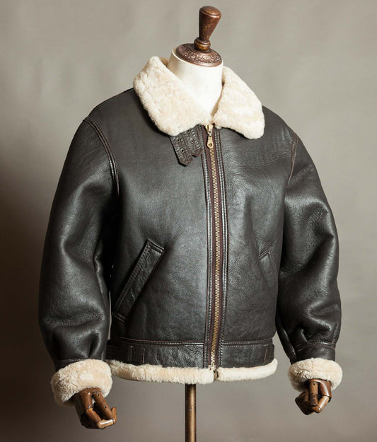 Vintage 1990s USAAF Type B-3 Sheepskin Leather Bomber Flight Jacket