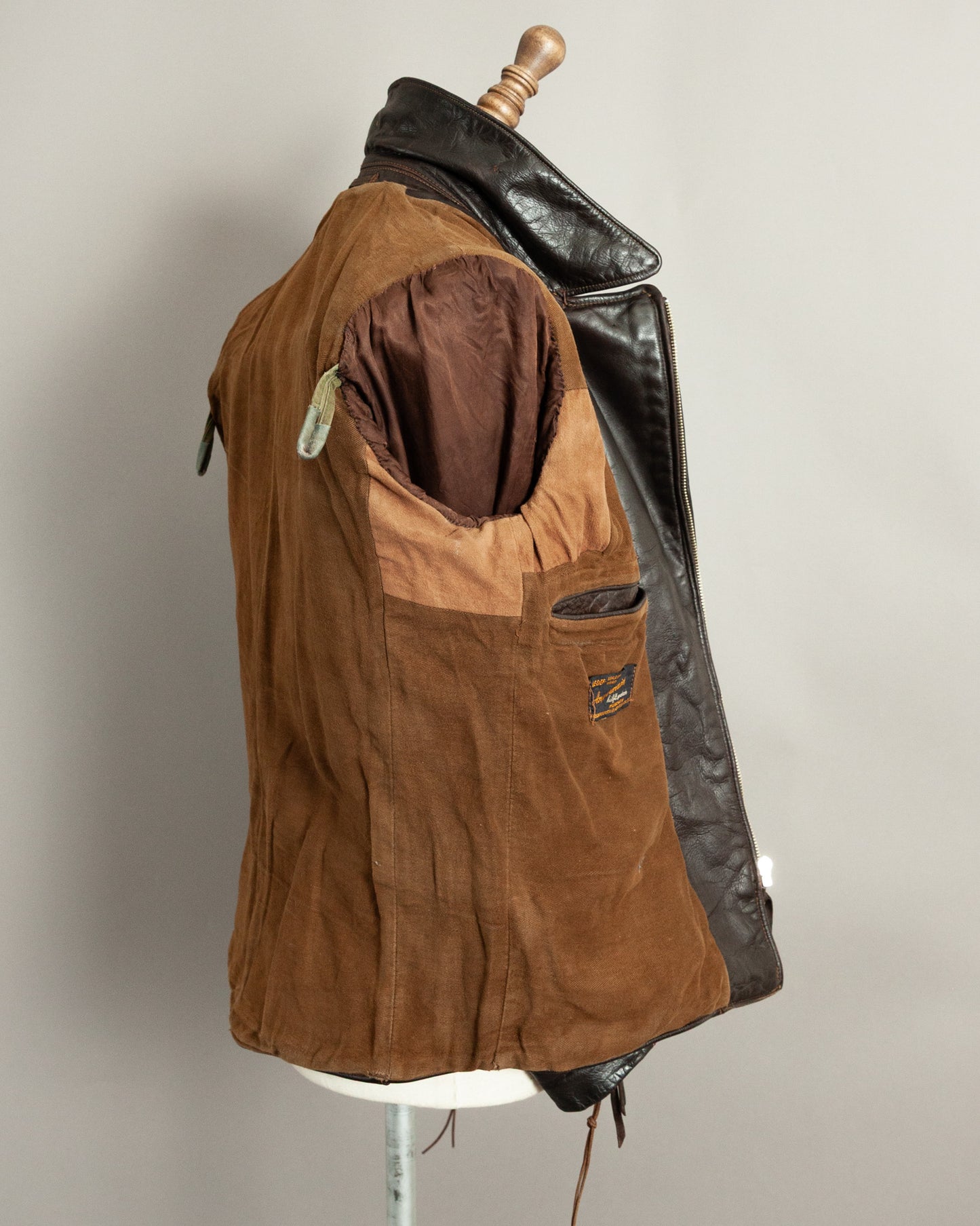 1950s German Horsehide Leather Motorcycle Jacket Small (38)