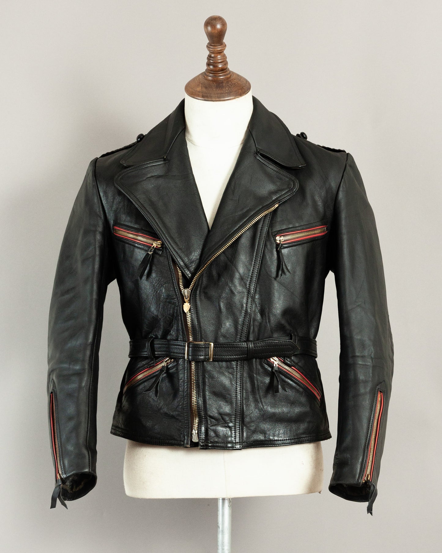1950s German Haelson Leather Motorcycle Jacket XS (36)