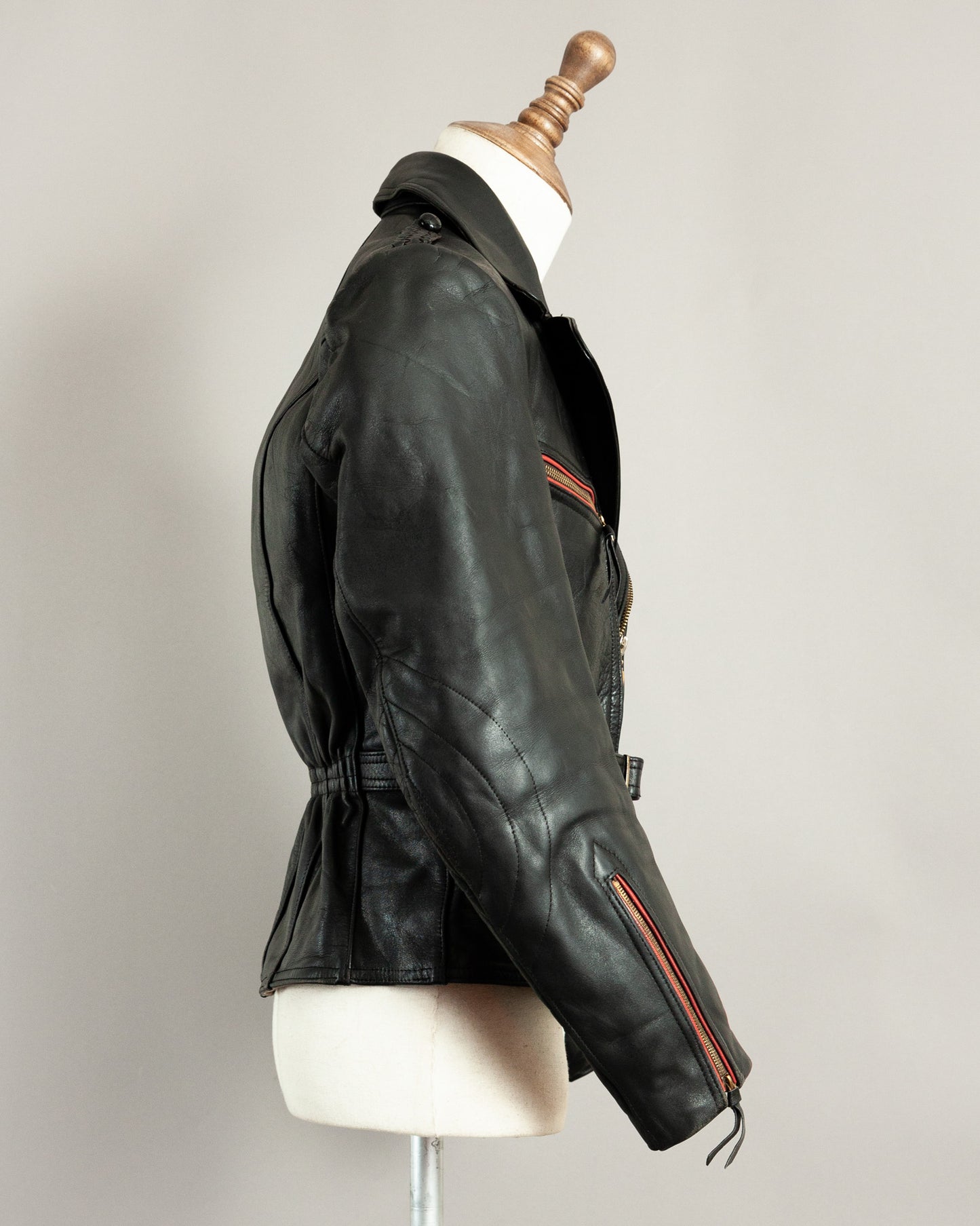 1950s German Haelson Leather Motorcycle Jacket XS (36)