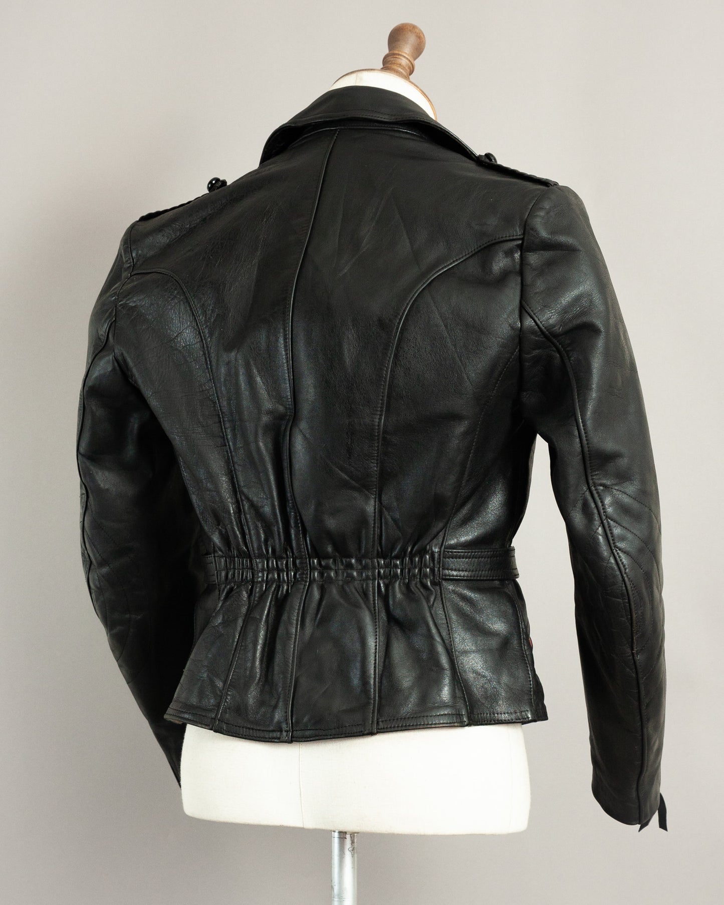 1950s German Haelson Leather Motorcycle Jacket XS (36)