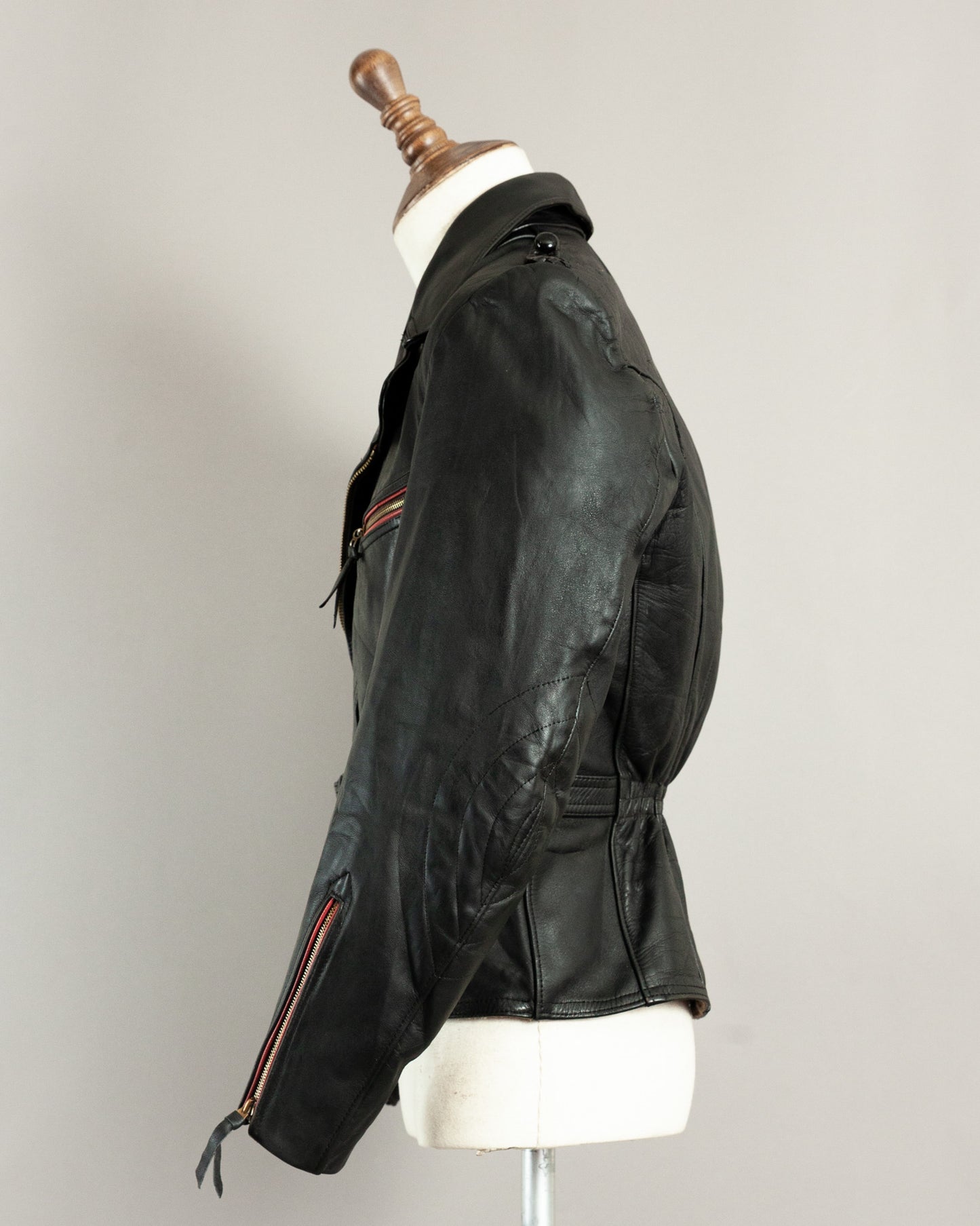 1950s German Haelson Leather Motorcycle Jacket XS (36)