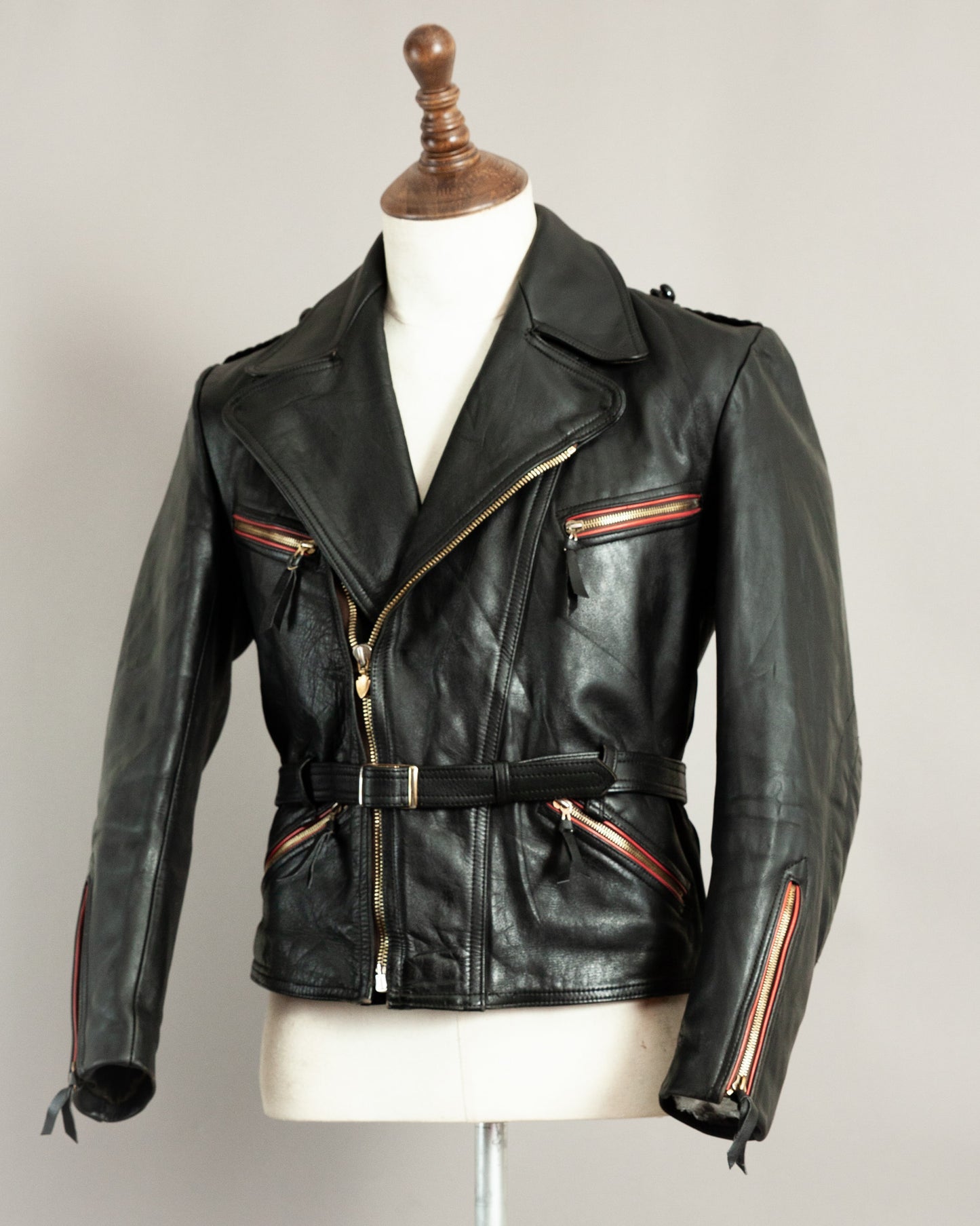 1950s German Haelson Leather Motorcycle Jacket XS (36)