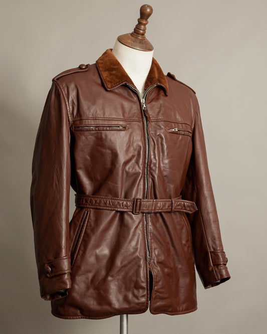 Vintage 1940s Finnish Cyclist Motorcycle Leather Jacket