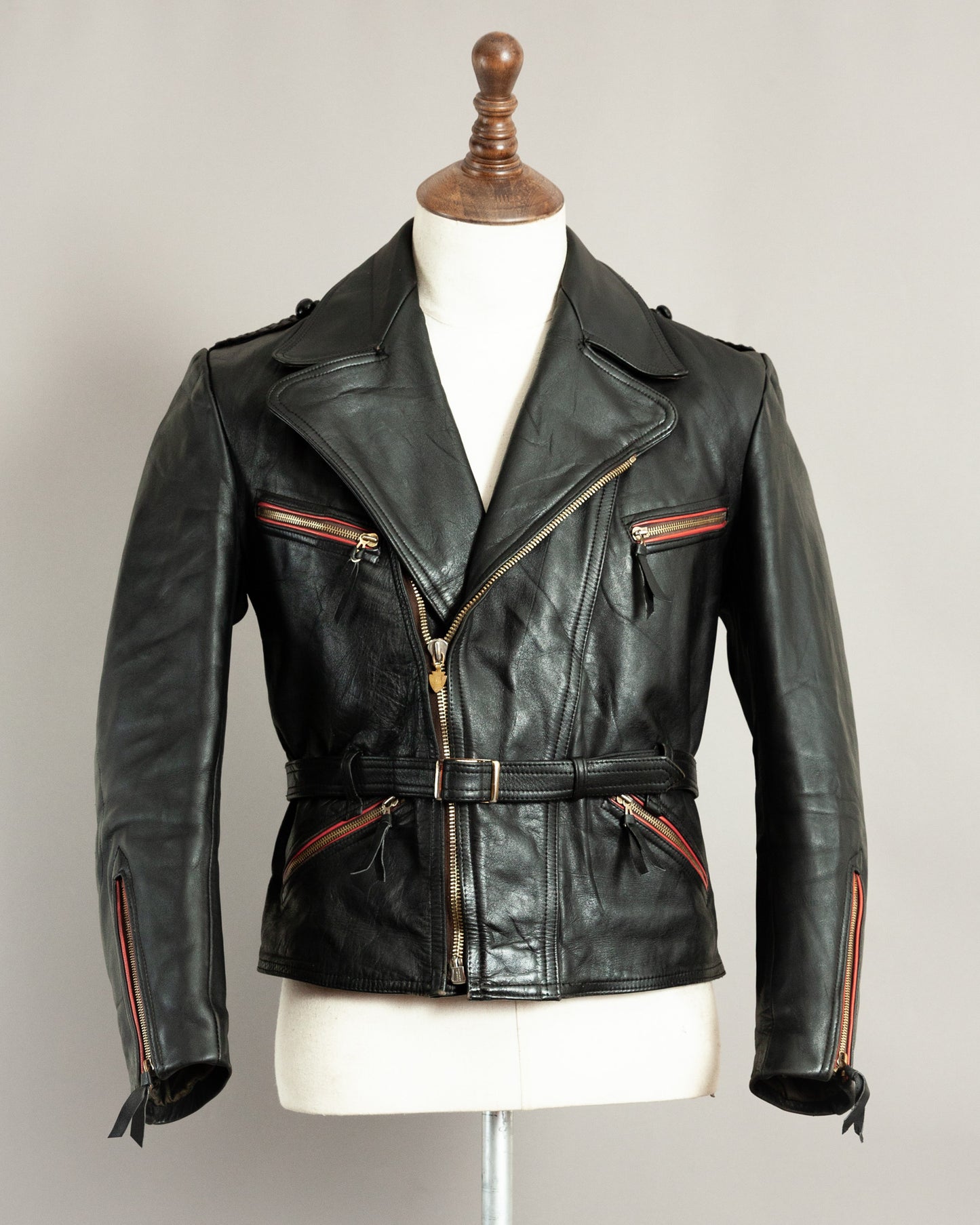 1950s German Haelson Leather Motorcycle Jacket XS (36)