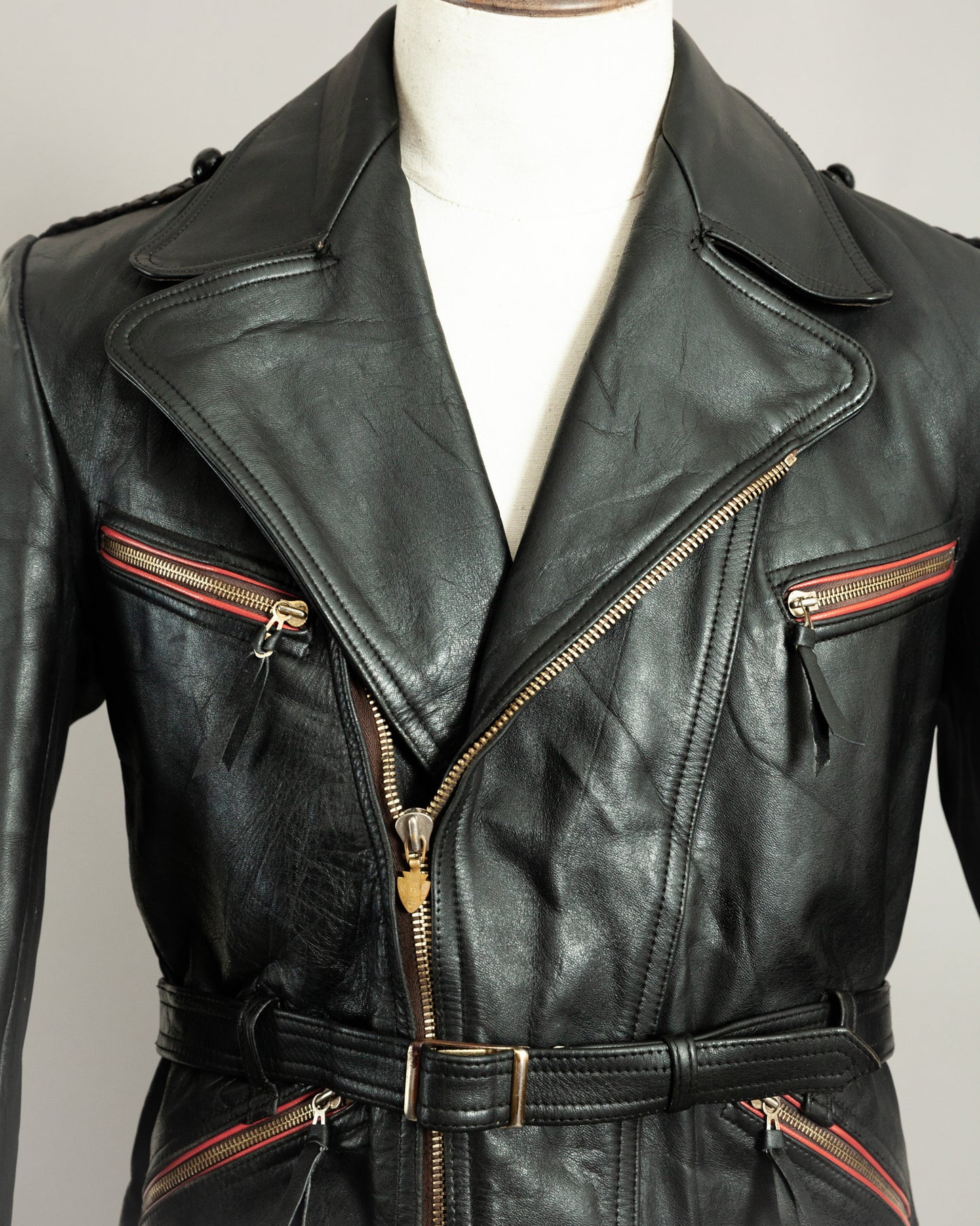 1950s German Haelson Leather Motorcycle Jacket XS (36)