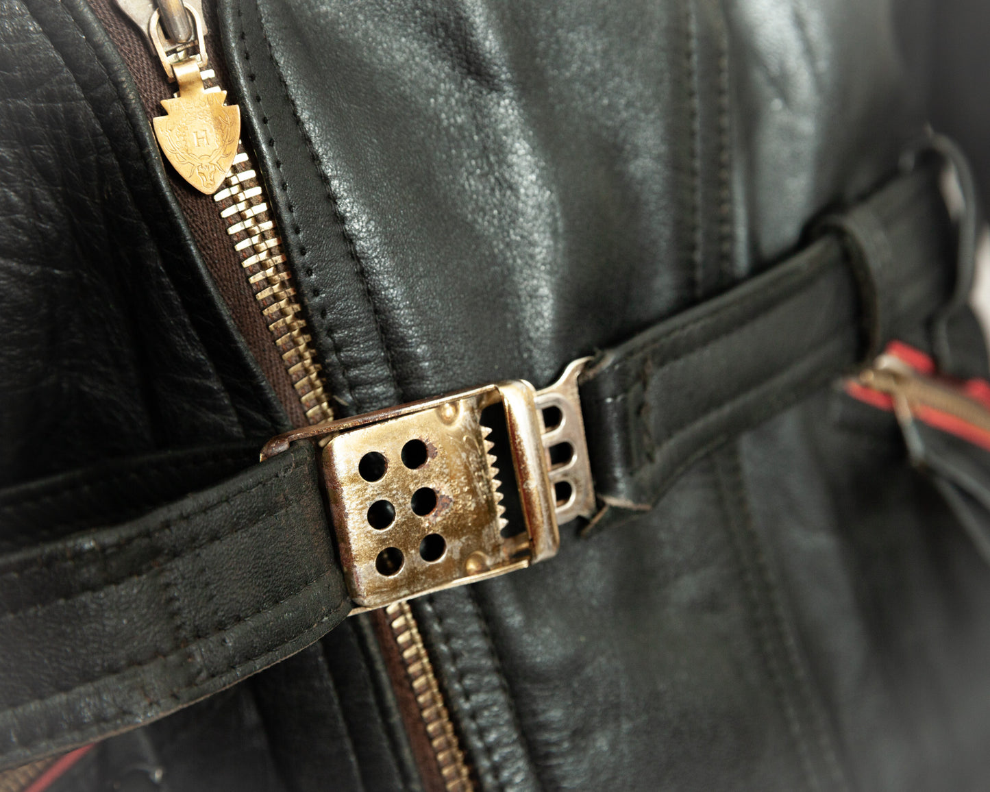 1950s German Haelson Leather Motorcycle Jacket XS (36)