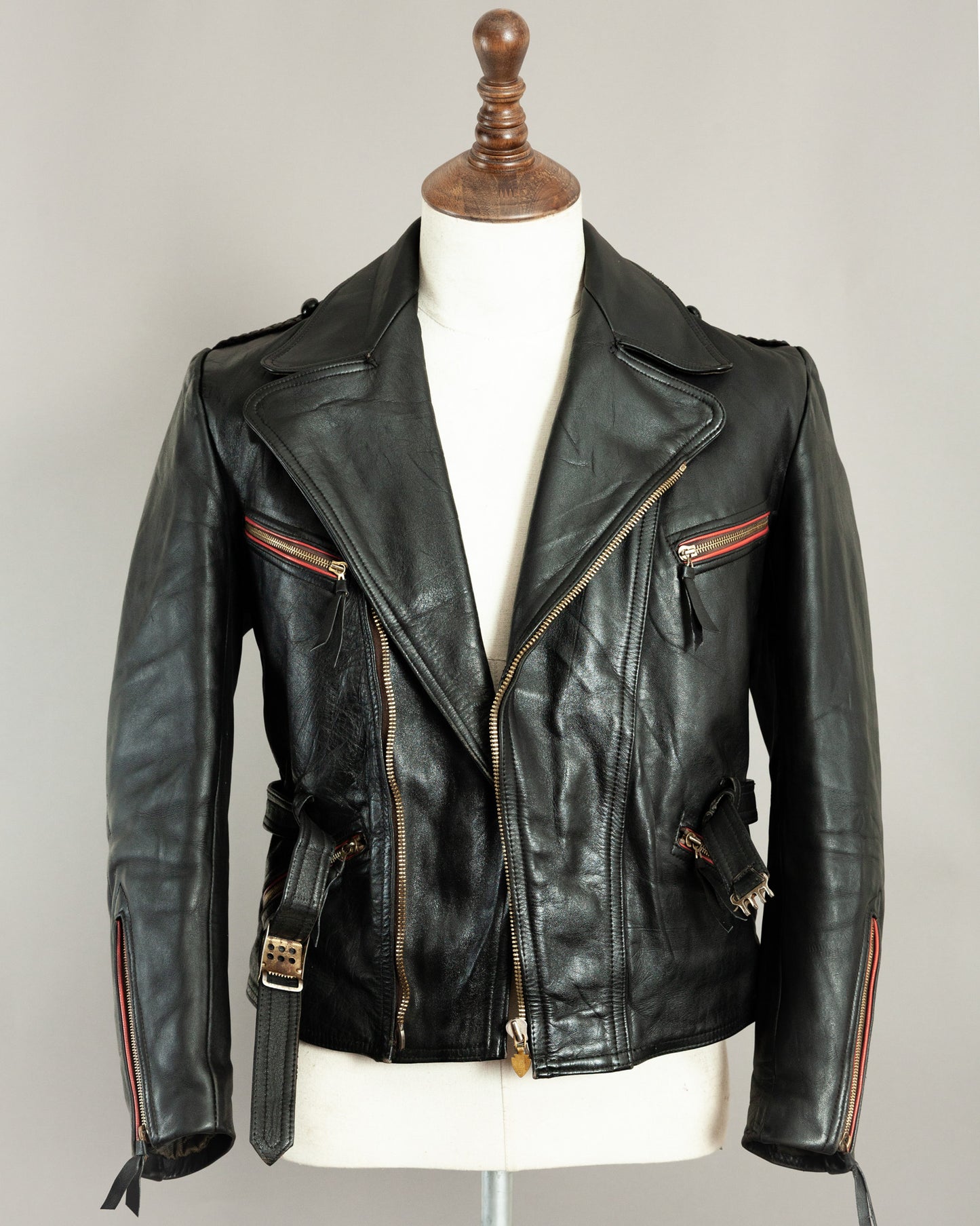 1950s German Haelson Leather Motorcycle Jacket XS (36)
