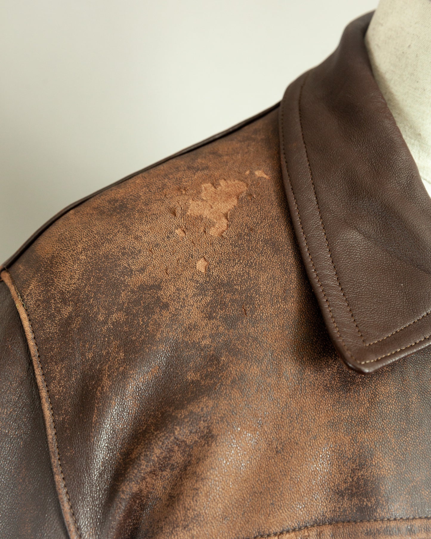 1950s French Vintage Leather Work Jacket (44-46)