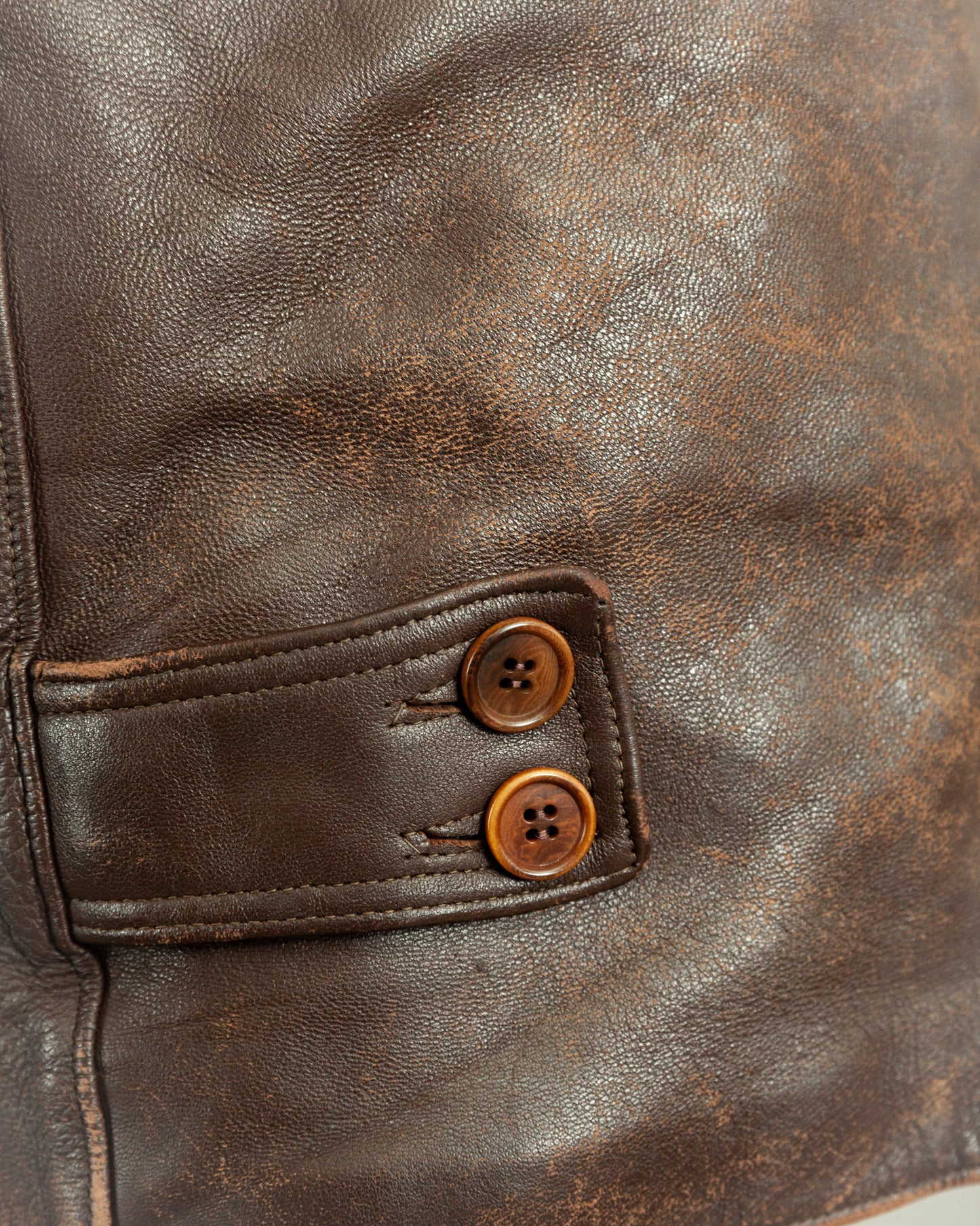 1950s French Vintage Leather Work Jacket (44-46)