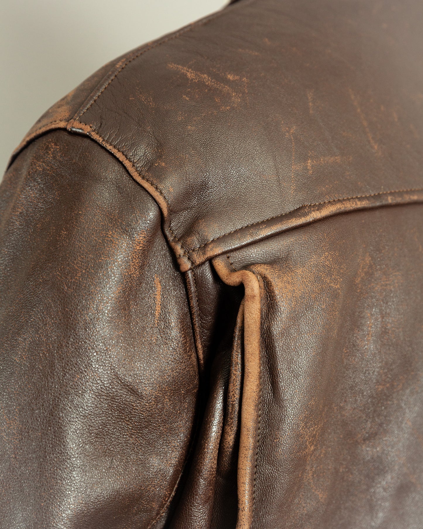 1950s French Vintage Leather Work Jacket (44-46)