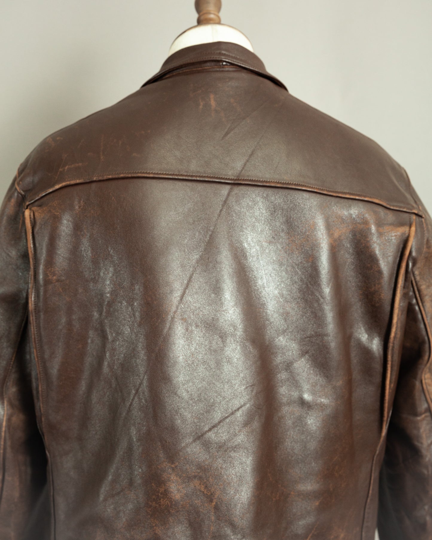 1950s French Vintage Leather Work Jacket (44-46)