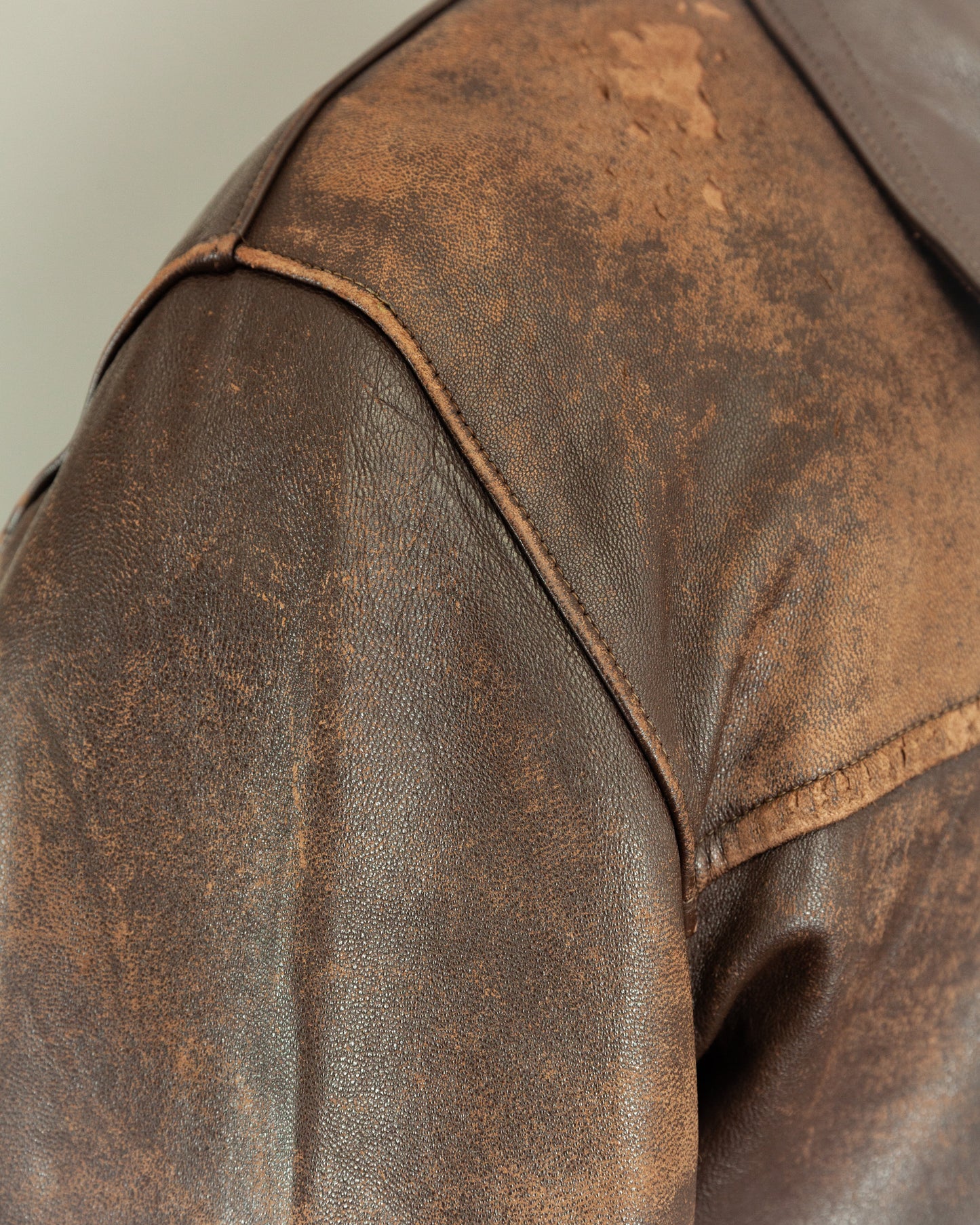 1950s French Vintage Leather Work Jacket (44-46)