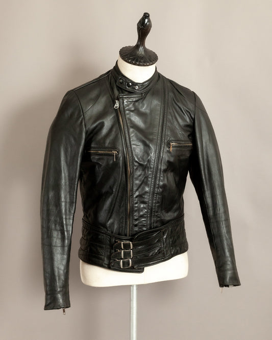 Vintage 70s Harro Perfecto Leather Motorcycle Jacket Small (38)