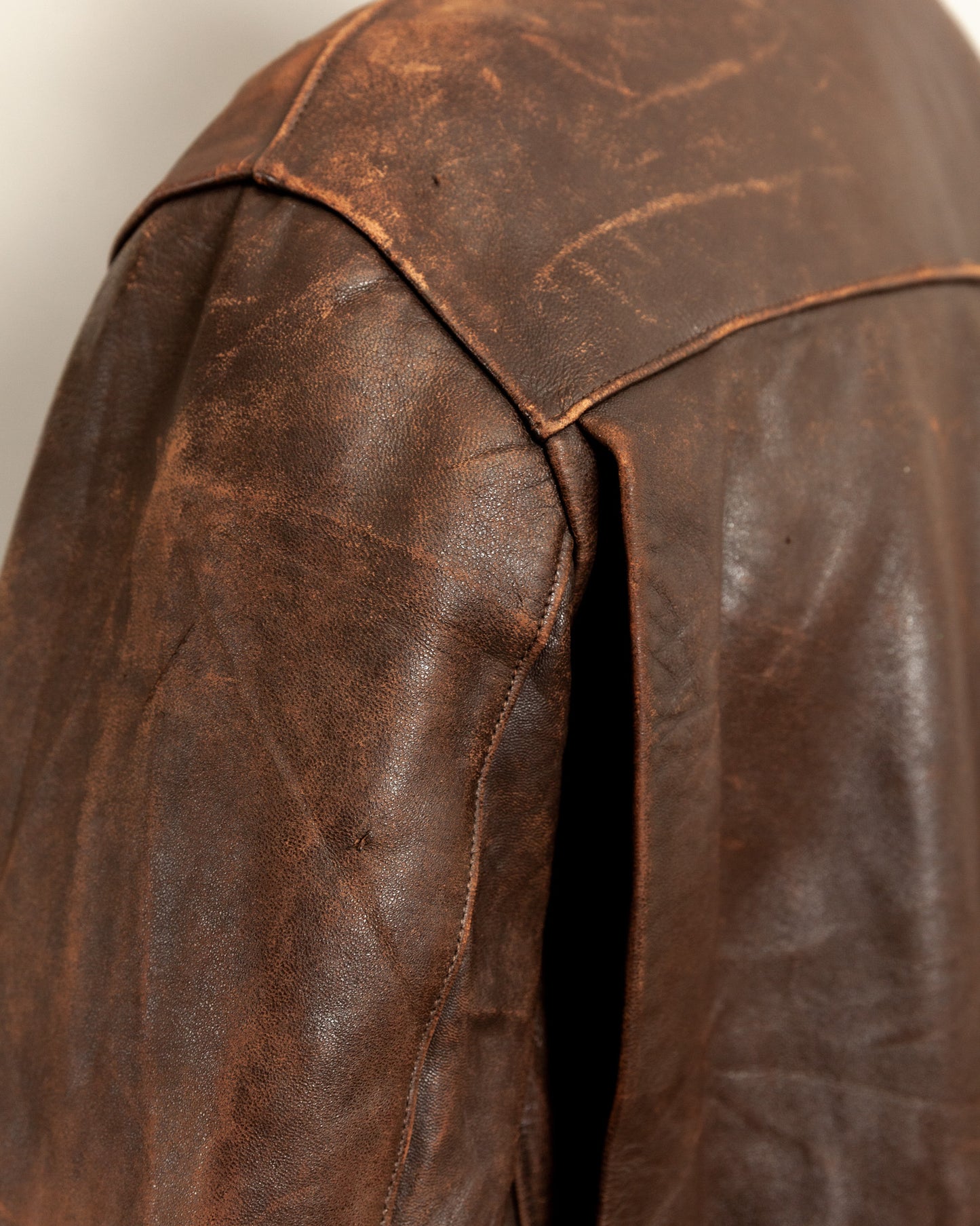 Vintage 1940s French Horsehide Leather Car Coat Large (44S)