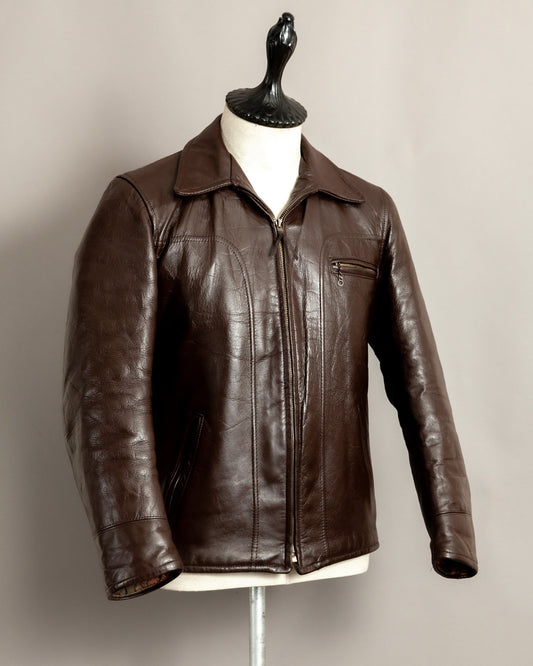 Vintage 1950s Campus Horsehide Leather Jacket Small (38)