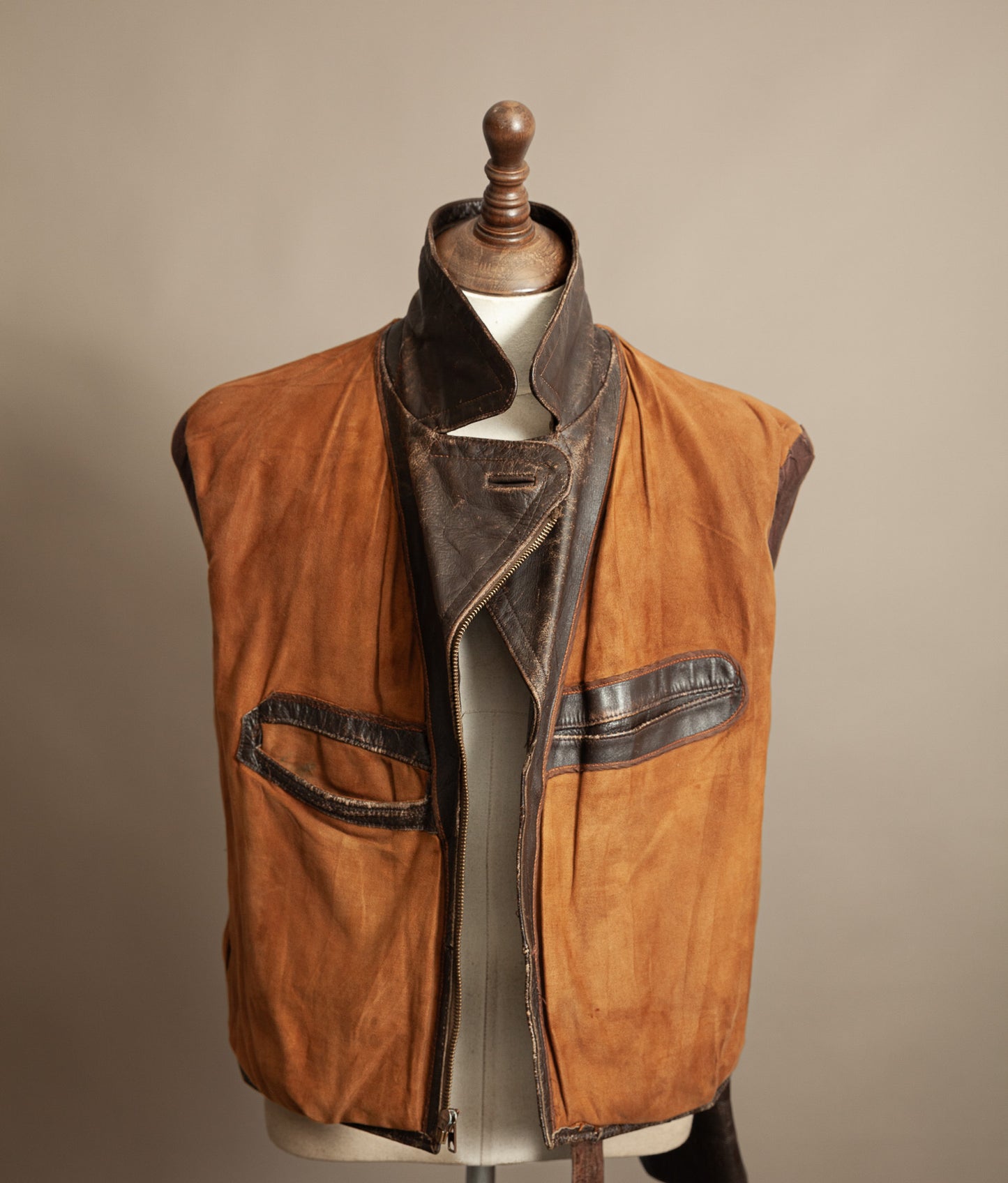 Vintage 1940s WWII German Dispatch Rider Leather Jacket