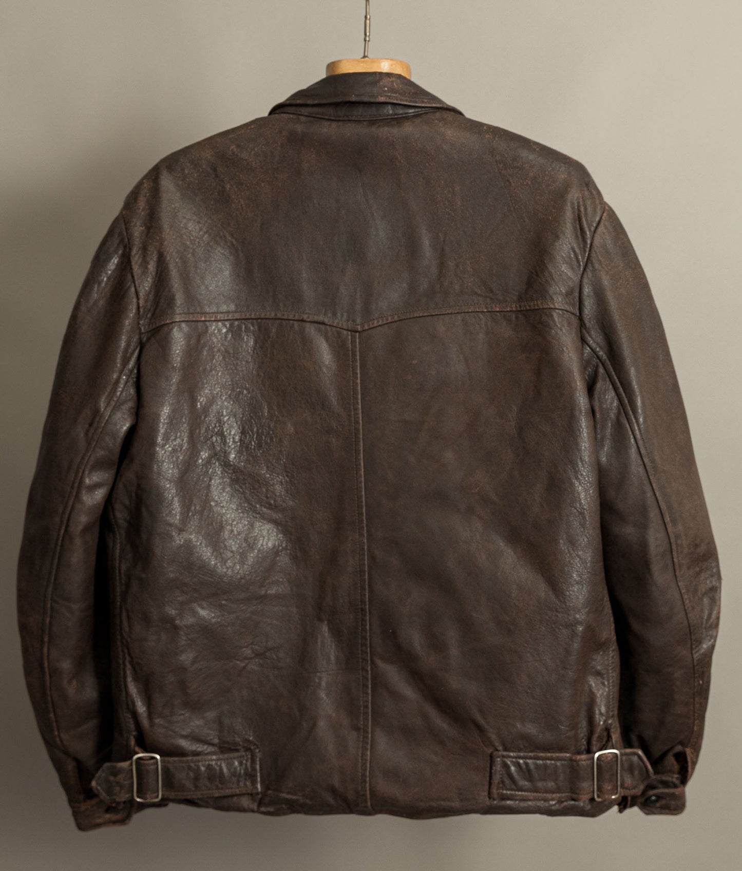 Vintage Late 1940s Czechoslovakian Leather Jacket Removable Mouton Liner