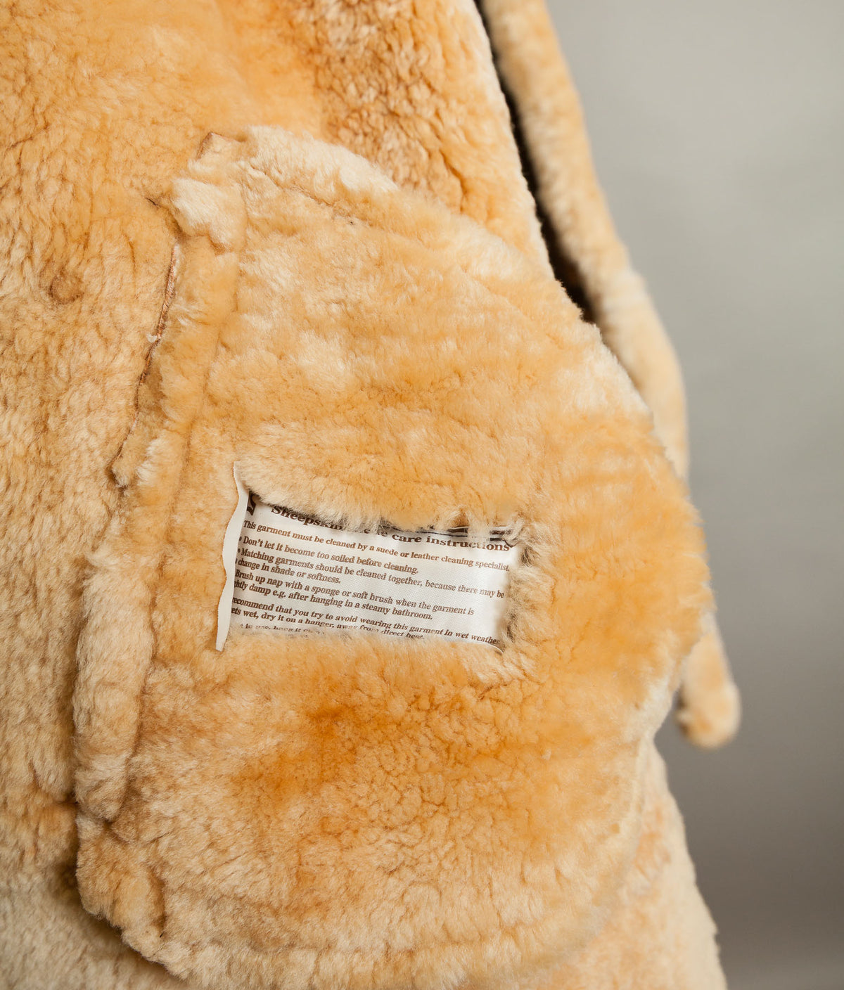 Vintage 1990s English Sheepskin B-3 Flying Jacket – Heavyweight Tan Shearling