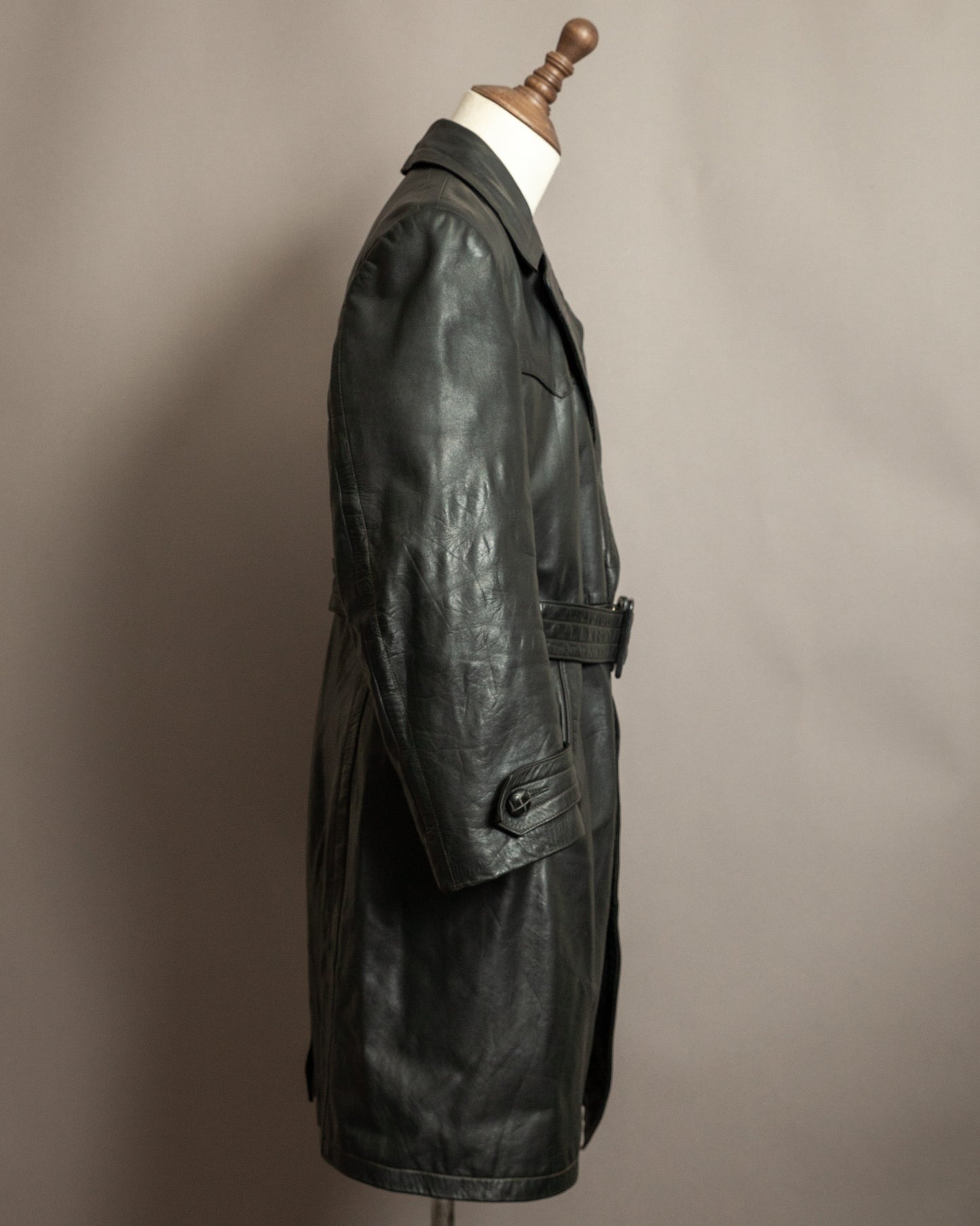 Vintage 1930s German Leather Trench Coat Medium (42)