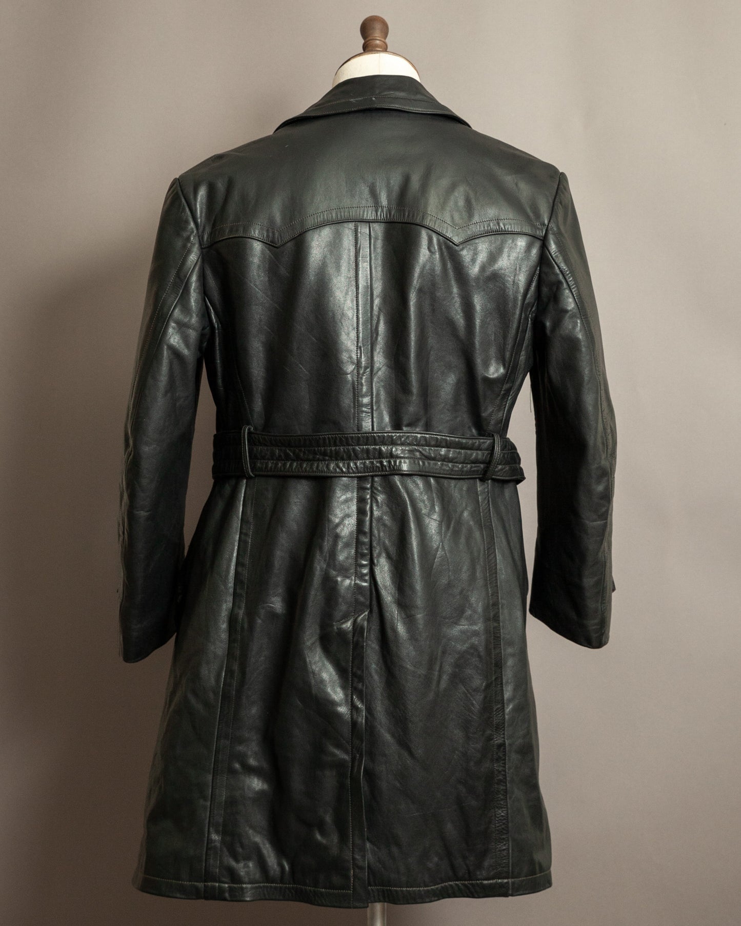 Vintage 1930s German Leather Trench Coat Medium (42)