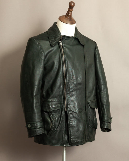 Vintage 1940s German Leather Despatch Rider Jacket Small (40)