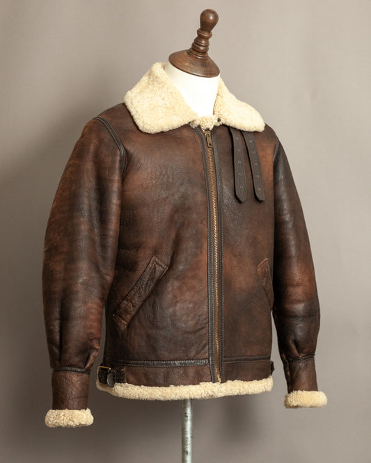 Vintage B-3 Sheepskin Shearling Flight Jacket USAAF (38)