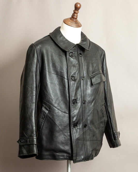 Vintage 1950s French Le Corbusier Leather Work Jacket (42)