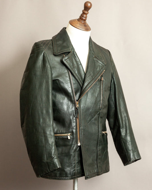1940s German Leather Motorcycle Despatch Rider Jacket Small (38)